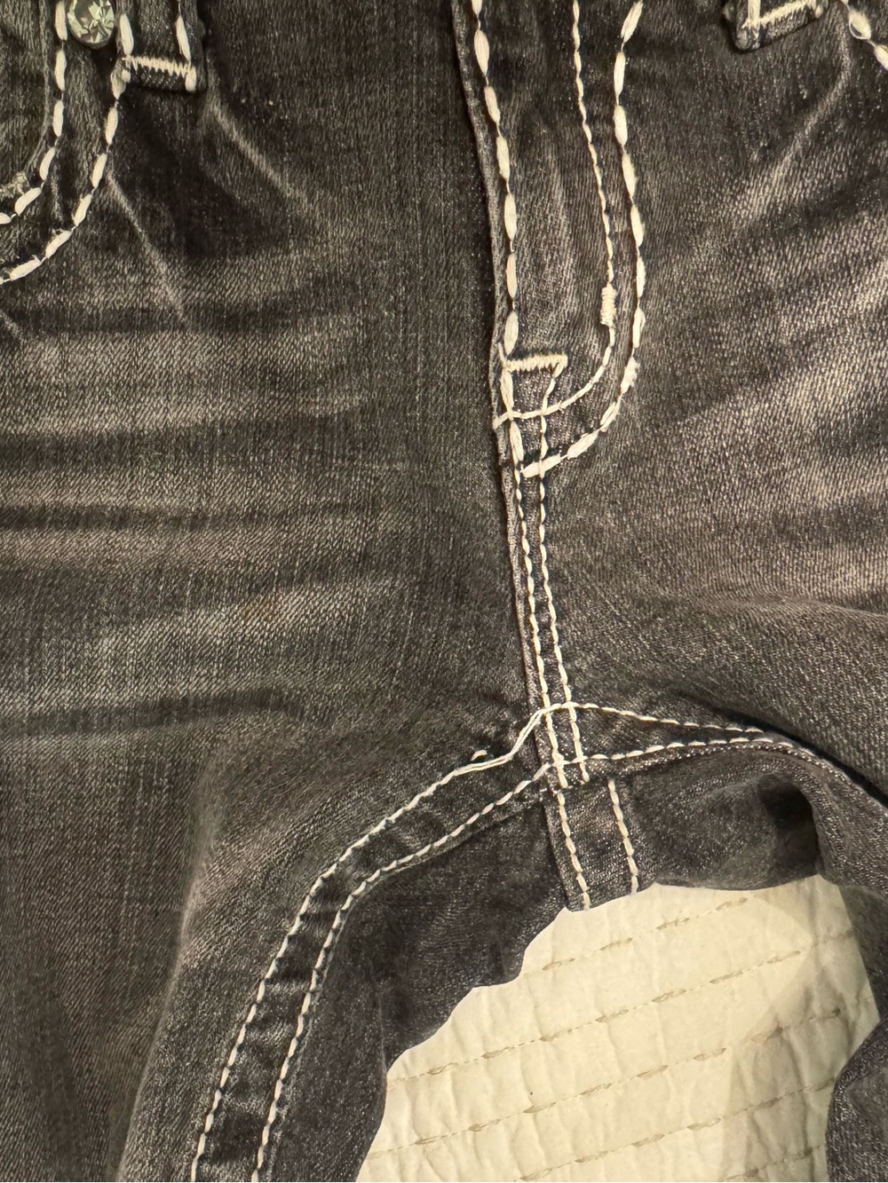 Miss Me Womens 28 Black Washed Boot Jeans with Contrast Stitching - Picture 12 of 13